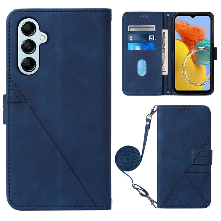 For Samsung Galaxy M14 5G Crossbody 3D Embossed Flip Leather Phone Case