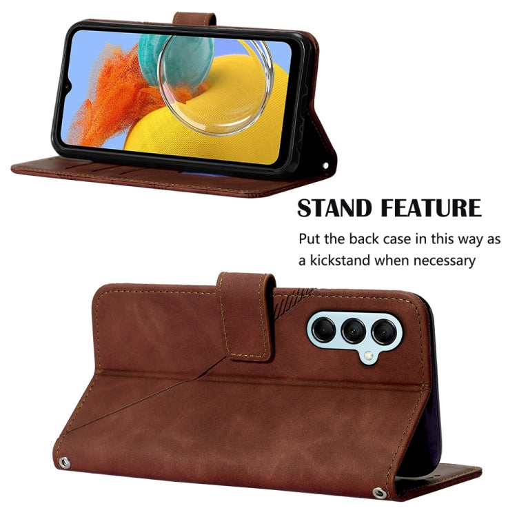 For Samsung Galaxy M14 5G Crossbody 3D Embossed Flip Leather Phone Case