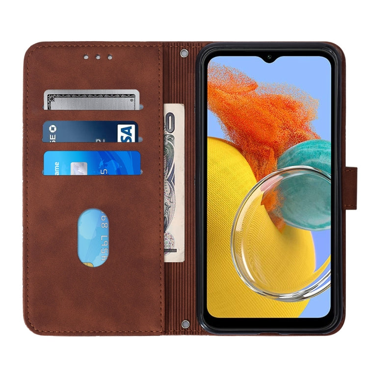 For Samsung Galaxy M14 5G Crossbody 3D Embossed Flip Leather Phone Case