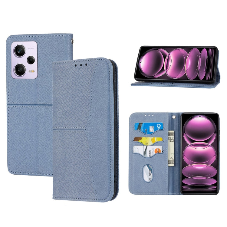 For Redmi Note 12 5G Global Woven Texture Stitching Magnetic Leather Phone Case