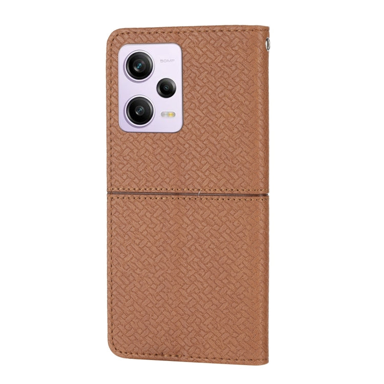 For Redmi Note 12 5G Global Woven Texture Stitching Magnetic Leather Phone Case