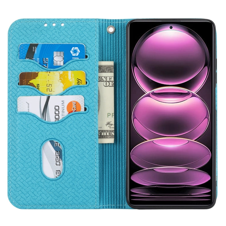 For Redmi Note 12 Pro 5G Global Woven Texture Stitching Magnetic Leather Phone Case