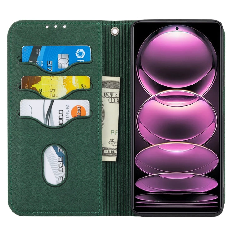 For Redmi Note 12 Pro+ Global Woven Texture Stitching Magnetic Leather Phone Case