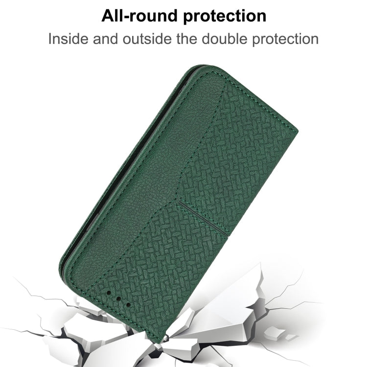 For Redmi Note 12 4G Global Woven Texture Stitching Magnetic Leather Phone Case