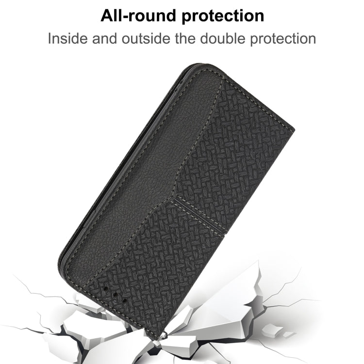 For Redmi Note 12 4G Global Woven Texture Stitching Magnetic Leather Phone Case