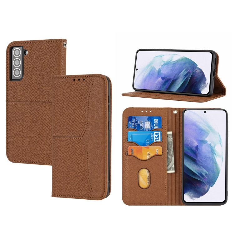 For Samsung Galaxy S23+ 5G Woven Texture Stitching Magnetic Leather Phone Case
