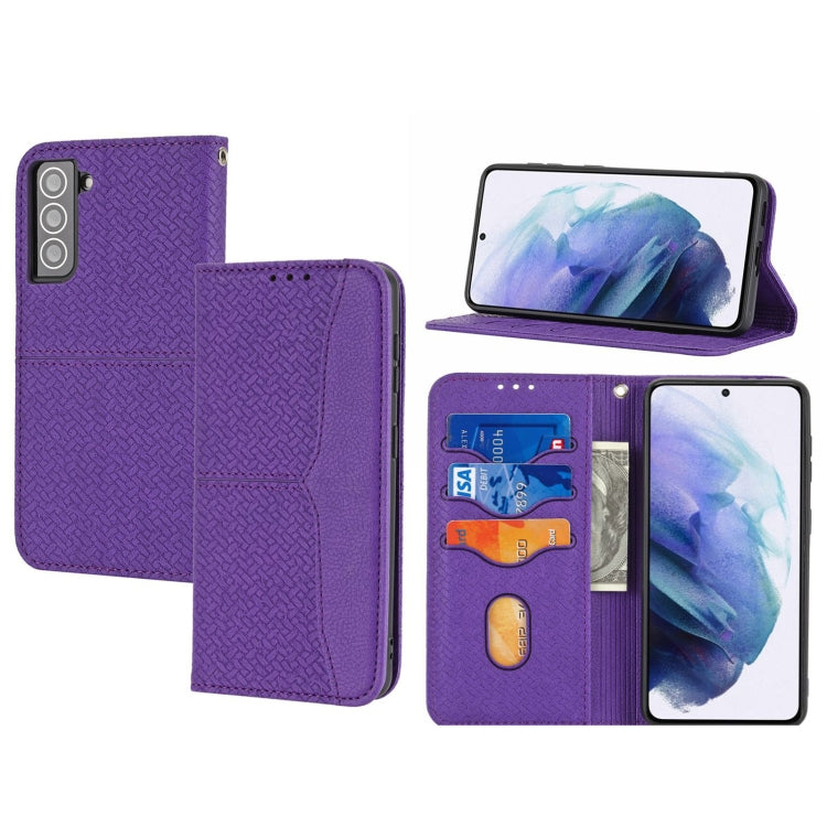For Samsung Galaxy S23+ 5G Woven Texture Stitching Magnetic Leather Phone Case