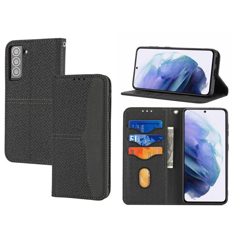 For Samsung Galaxy S23+ 5G Woven Texture Stitching Magnetic Leather Phone Case