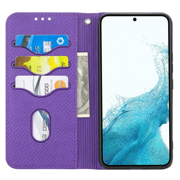 For Samsung Galaxy A14 5G Woven Texture Stitching Magnetic Leather Phone Case