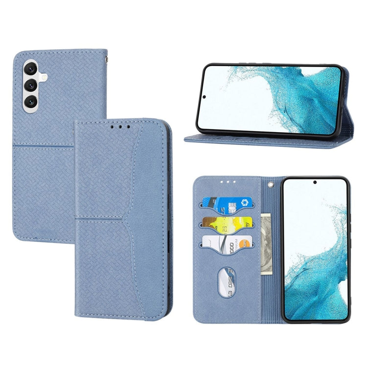 For Samsung Galaxy A34 5G Woven Texture Stitching Magnetic Leather Phone Case