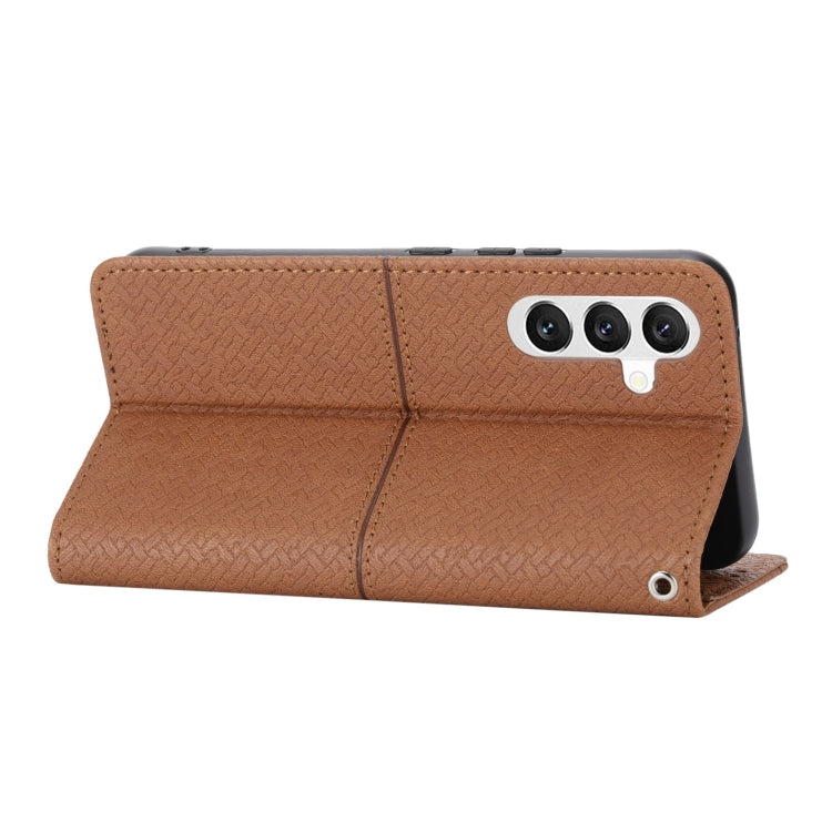 For Samsung Galaxy A34 5G Woven Texture Stitching Magnetic Leather Phone Case