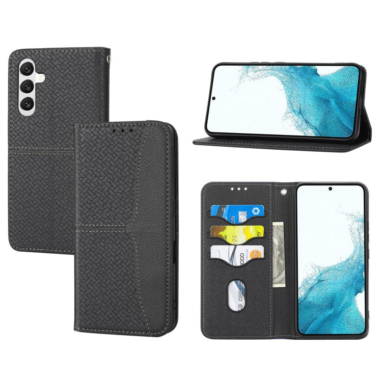 For Samsung Galaxy A34 5G Woven Texture Stitching Magnetic Leather Phone Case