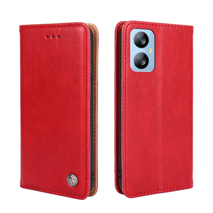 For Blackview A52 Non-Magnetic Retro Texture Leather Phone Case