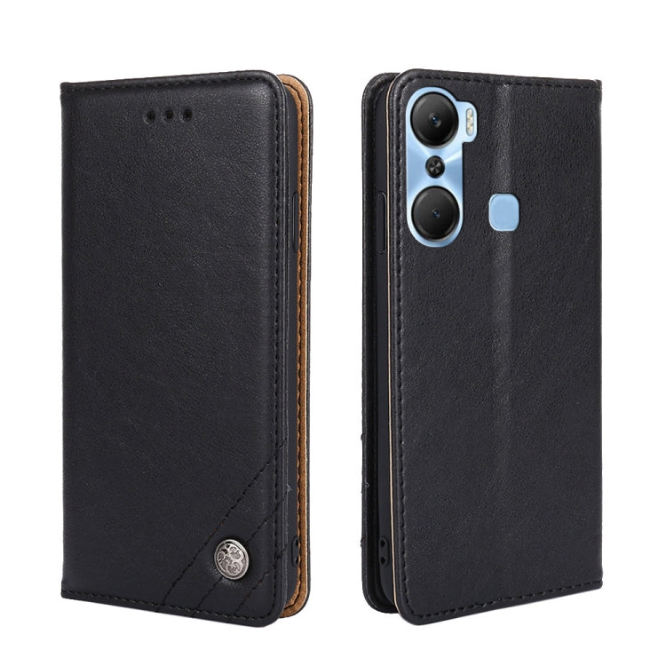For Infinix Hot 12 Pro Non-Magnetic Retro Texture Leather Phone Case