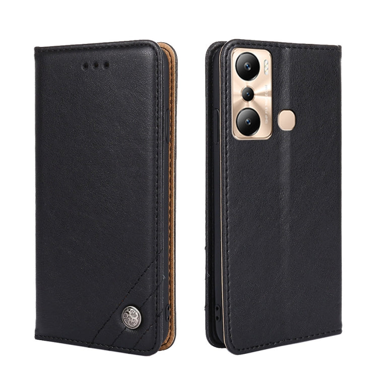 For Infinix Hot 20i Non-Magnetic Retro Texture Leather Phone Case