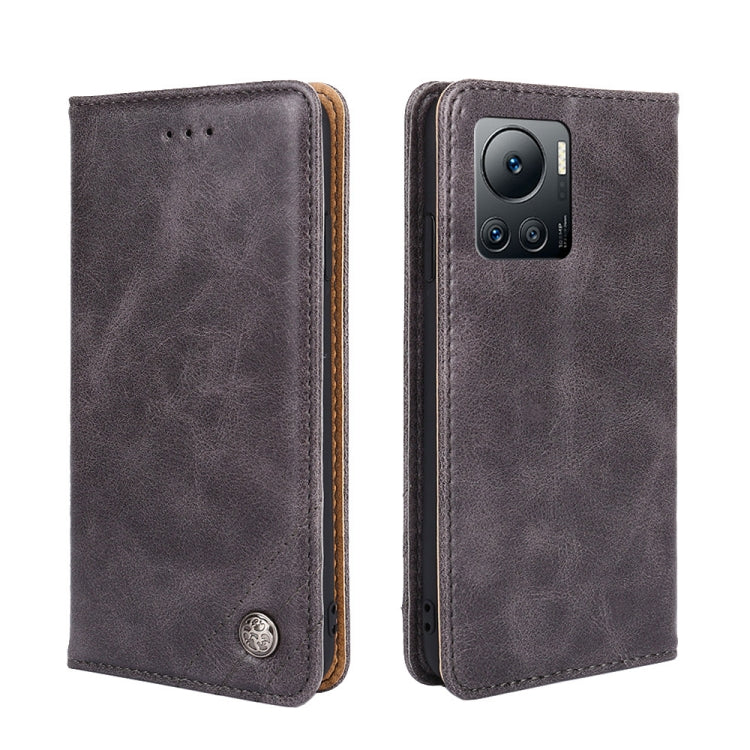 For Infinix Note 12 VIP Non-Magnetic Retro Texture Leather Phone Case