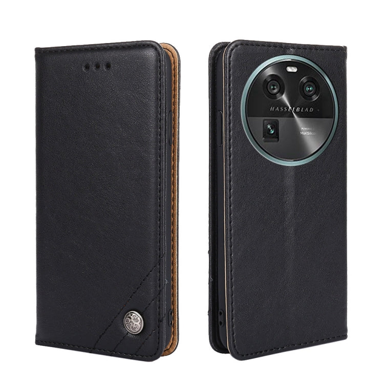 For OPPO Find X6 5G Non-Magnetic Retro Texture Leather Phone Case