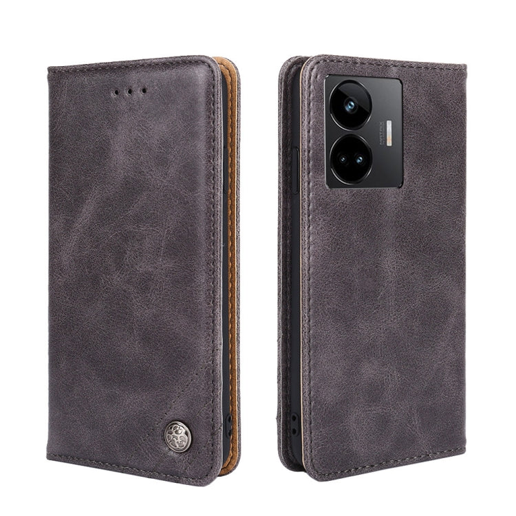 For Realme GT Neo5 Non-Magnetic Retro Texture Leather Phone Case