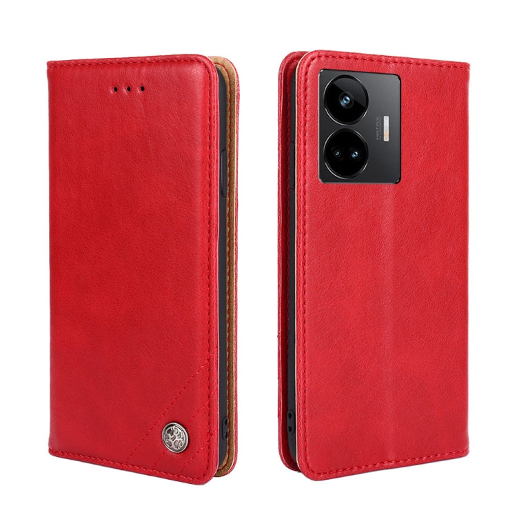 For Realme GT Neo5 Non-Magnetic Retro Texture Leather Phone Case