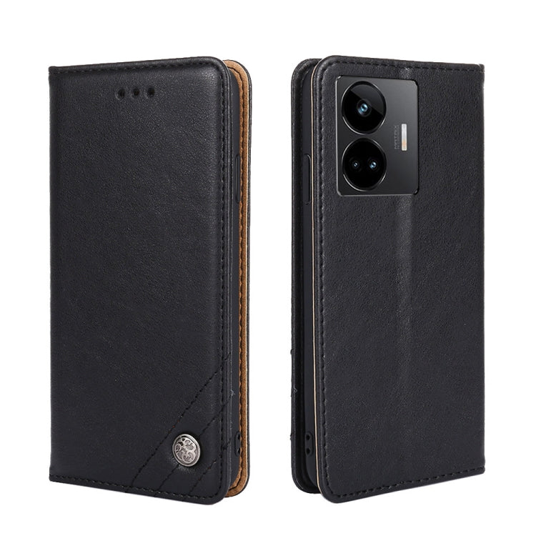 For Realme GT Neo5 Non-Magnetic Retro Texture Leather Phone Case
