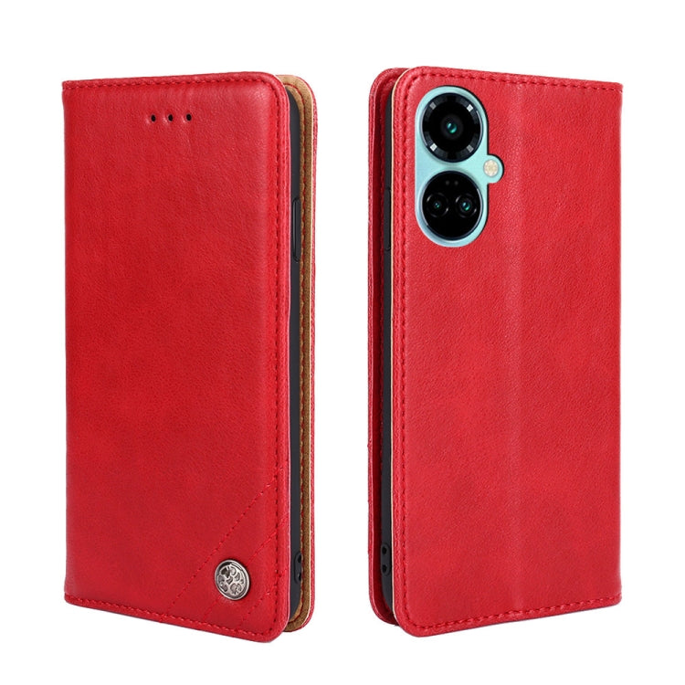 For Tecno Camon 19 / 19 Pro Non-Magnetic Retro Texture Leather Phone Case