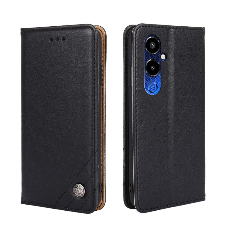 For Tecno Pova 4 Pro Non-Magnetic Retro Texture Leather Phone Case