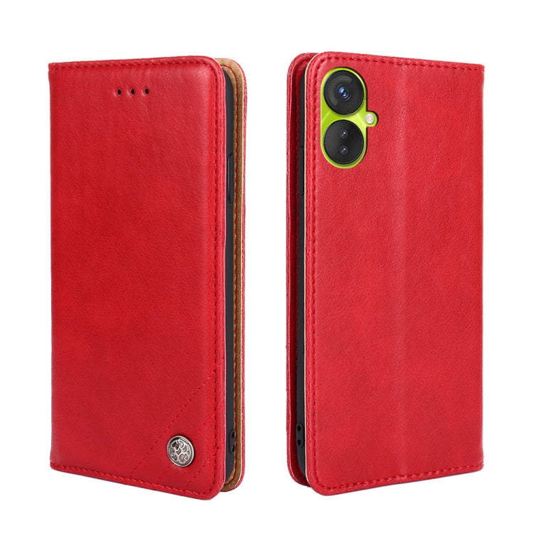 For Tecno Spark 9 Pro Non-Magnetic Retro Texture Leather Phone Case