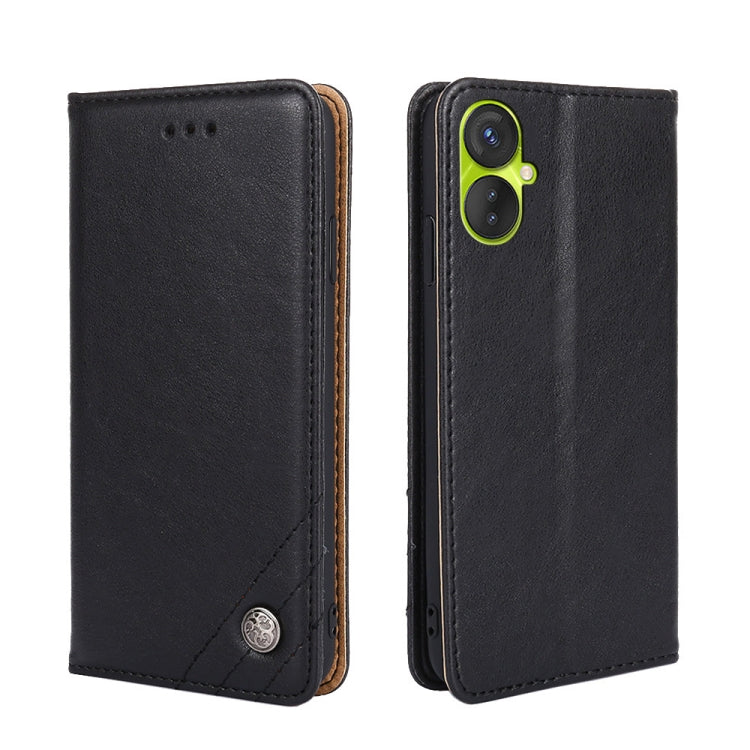 For Tecno Spark 9 Pro Non-Magnetic Retro Texture Leather Phone Case