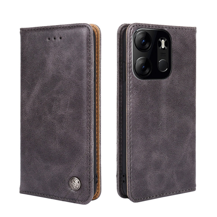 For Tecno Spark Go 2023 Non-Magnetic Retro Texture Leather Phone Case