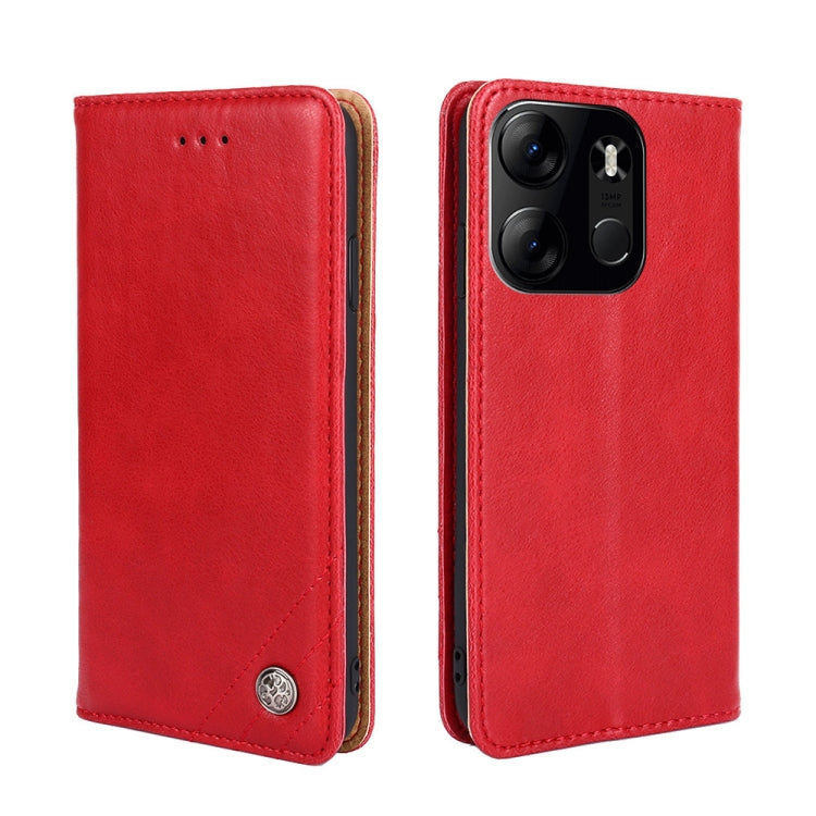 For Tecno Spark Go 2023 Non-Magnetic Retro Texture Leather Phone Case