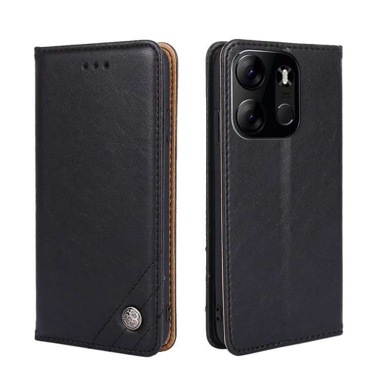 For Tecno Spark Go 2023 Non-Magnetic Retro Texture Leather Phone Case
