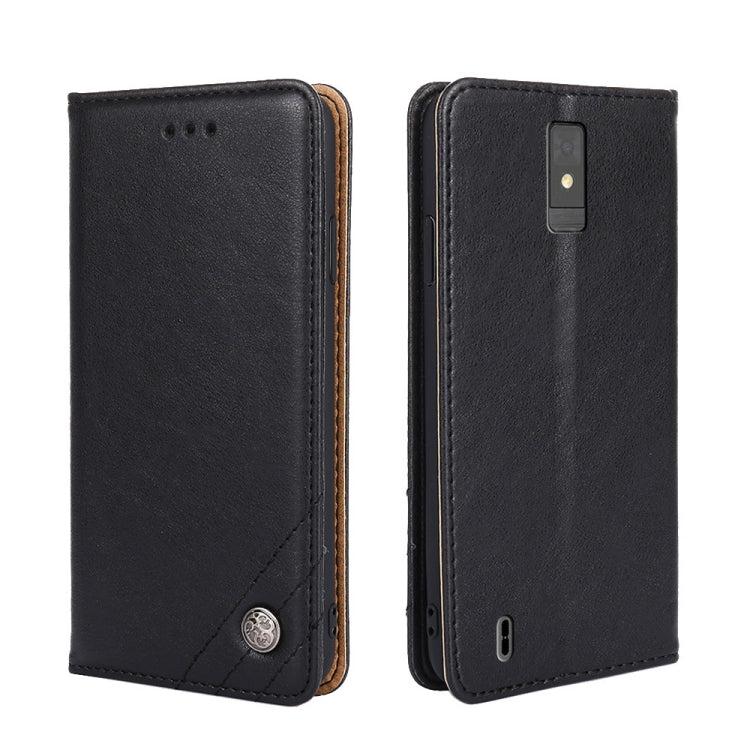 For ZTE Blade A32 Non-Magnetic Retro Texture Leather Phone Case