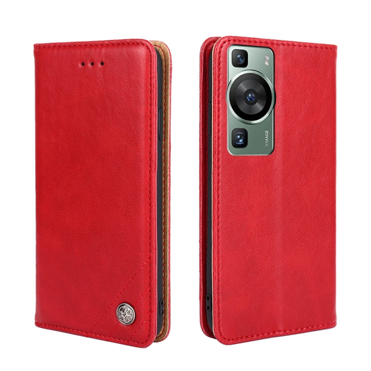 For Huawei P60 / P60 Pro Non-Magnetic Retro Texture Leather Phone Case