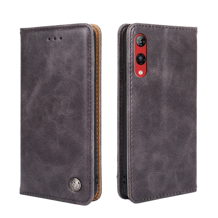 For Rakuten Hand 4G Non-Magnetic Retro Texture Leather Phone Case