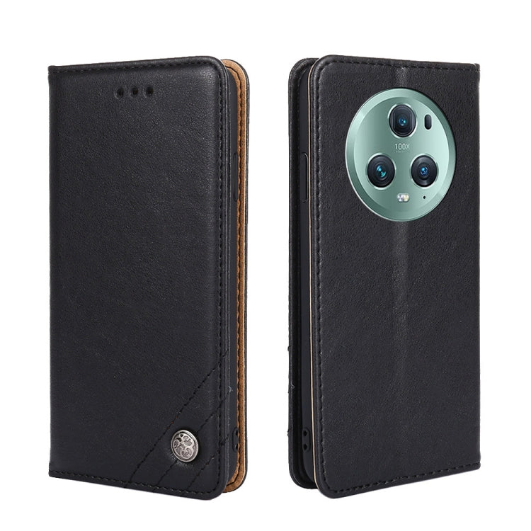 For Honor Magic5 Pro Non-Magnetic Retro Texture Leather Phone Case