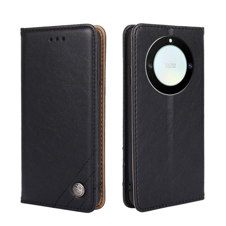 For Honor X40 Non-Magnetic Retro Texture Leather Phone Case