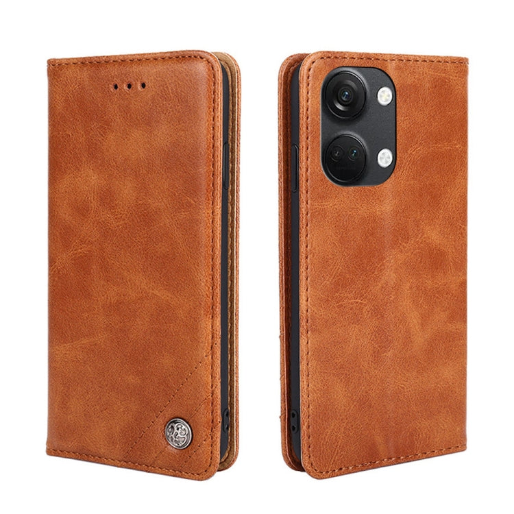 For OnePlus Ace 2V 5G Non-Magnetic Retro Texture Leather Phone Case