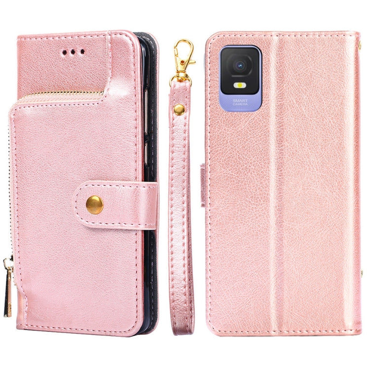 For TCL 403 Zipper Bag Leather Phone Case