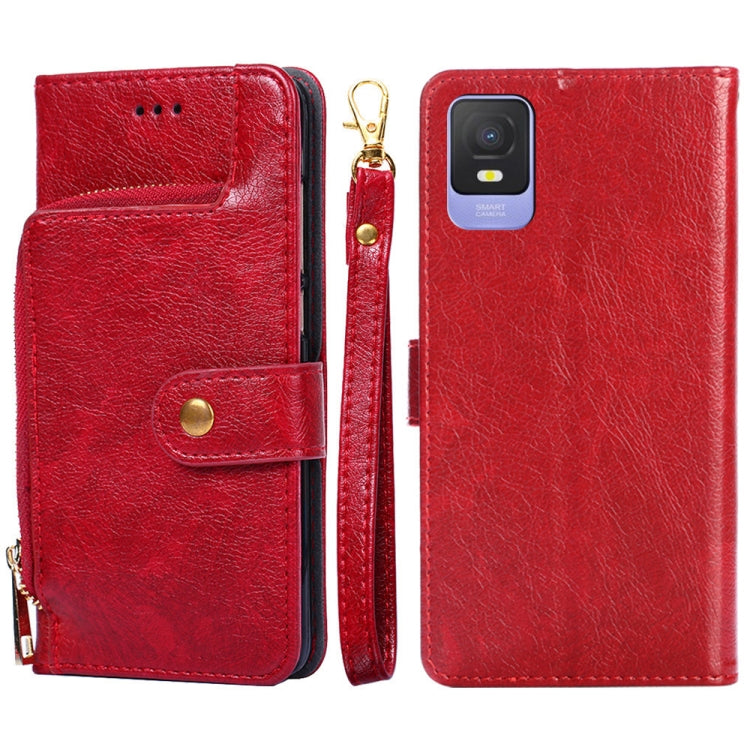 For TCL 403 Zipper Bag Leather Phone Case