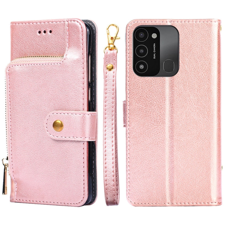 For Tecno Spark 8C Zipper Bag Leather Phone Case