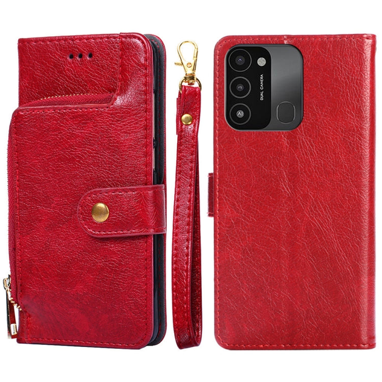 For Tecno Spark 8C Zipper Bag Leather Phone Case