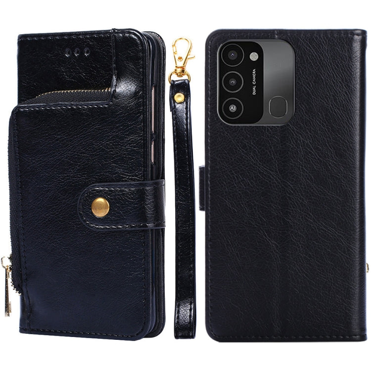 For Tecno Spark 8C Zipper Bag Leather Phone Case