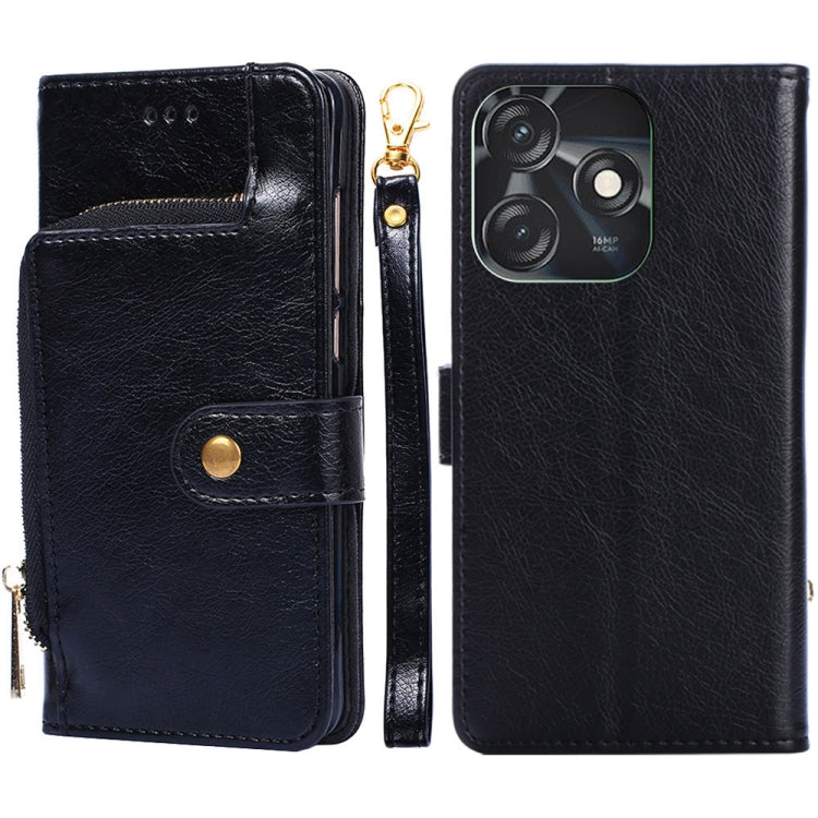 For Tecno Spark 10C Zipper Bag Leather Phone Case