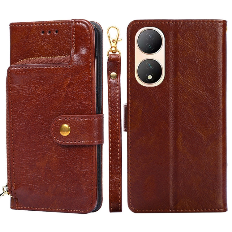 For vivo Y100 5G Zipper Bag Leather Phone Case