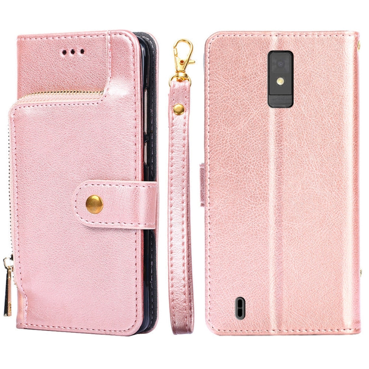 For ZTE Blade A32 Zipper Bag Leather Phone Case