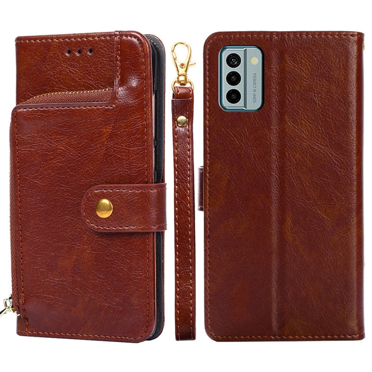 For Nokia G22 Zipper Bag Leather Phone Case