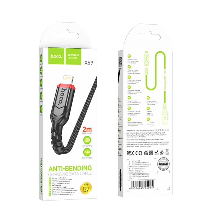 hoco X59 Victory 2.4A USB to 8 Pin Charging Data Dable, Length:2m