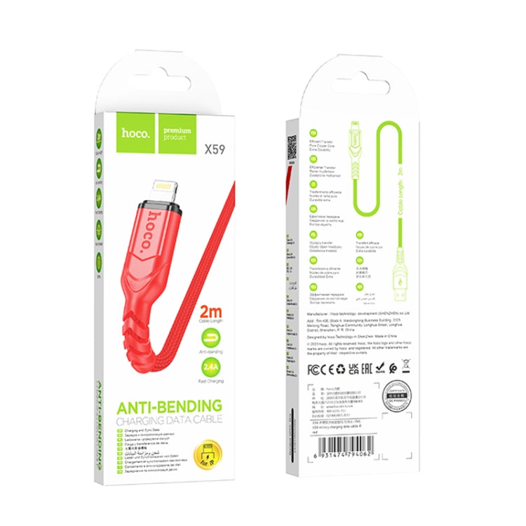 hoco X59 Victory 2.4A USB to 8 Pin Charging Data Dable, Length:2m