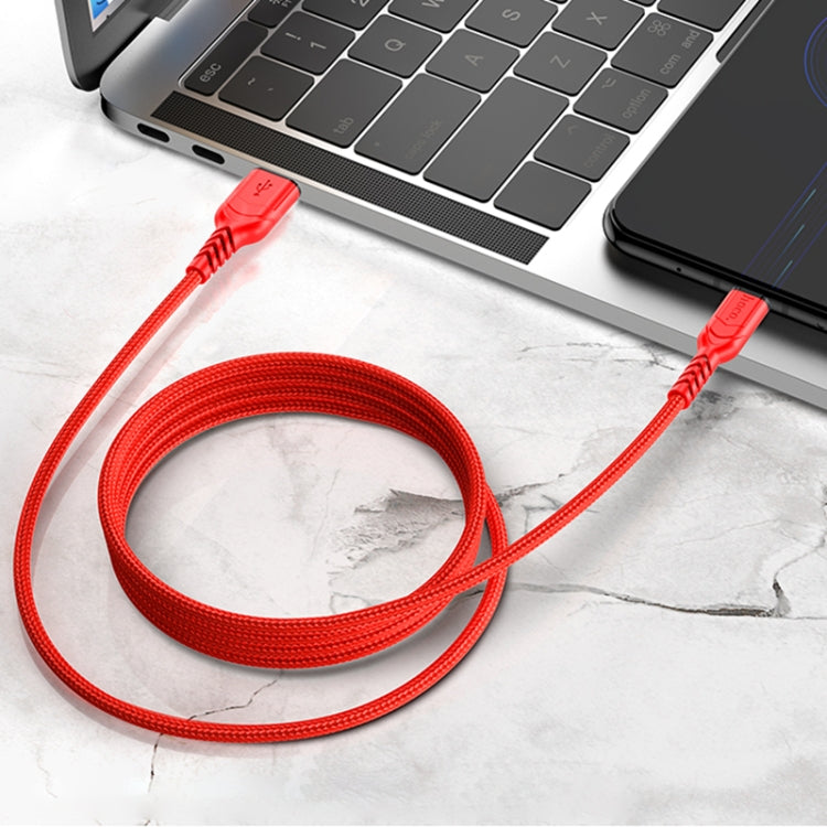 hoco X59 Victory 2.4A USB to Micro USB Charging Data Dable, Length:2m(Red)