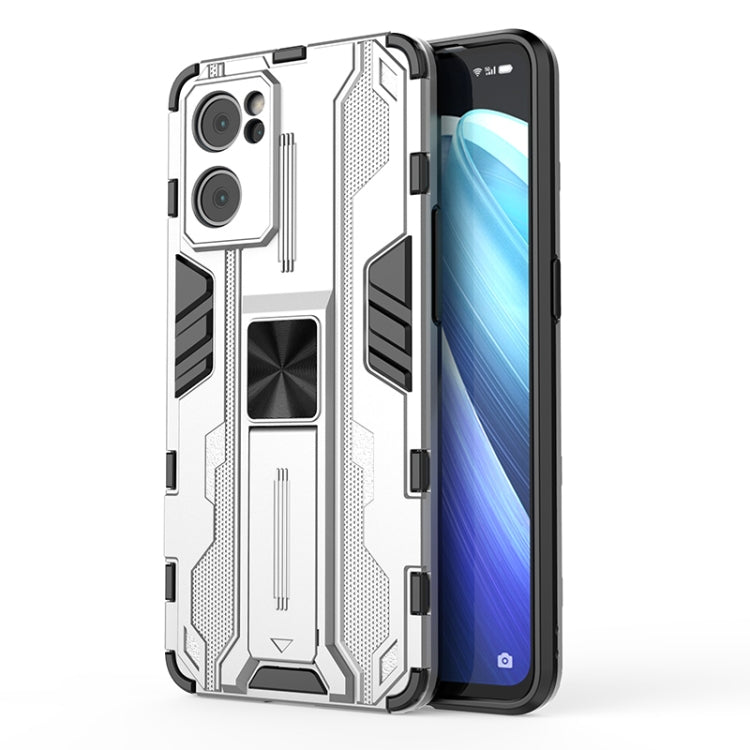 For OPP Reno7 5G Supersonic PC + TPU Shock-proof Protective Phone Case with Holder